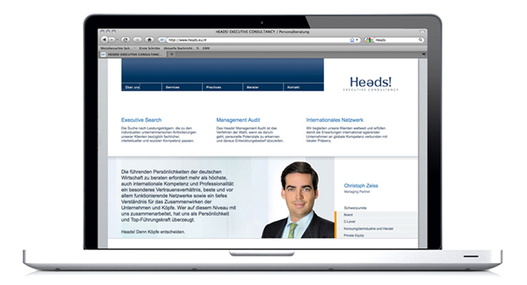 Heads Executive Search – Webdesign